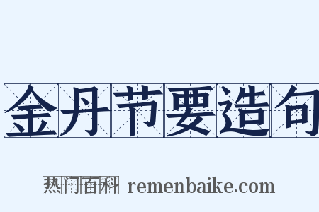 金丹节要造句是什么意思的图片